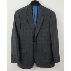 Empire 1917 Soft Jersey Wool Tonal Windowpane Sport Coat Men's 44R Gray Blue